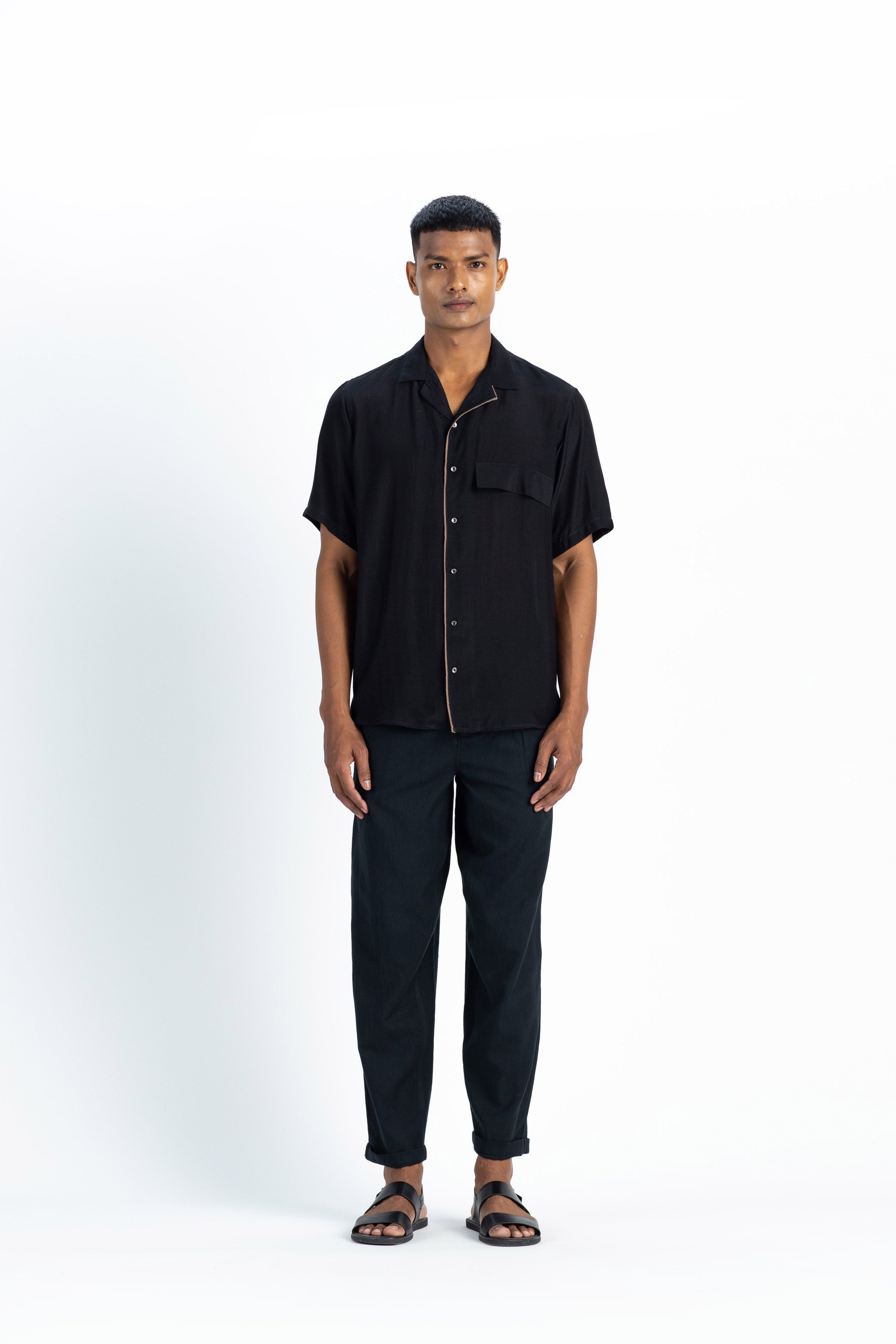 Camp Collar Shirt - Black – Canvas And Weaves