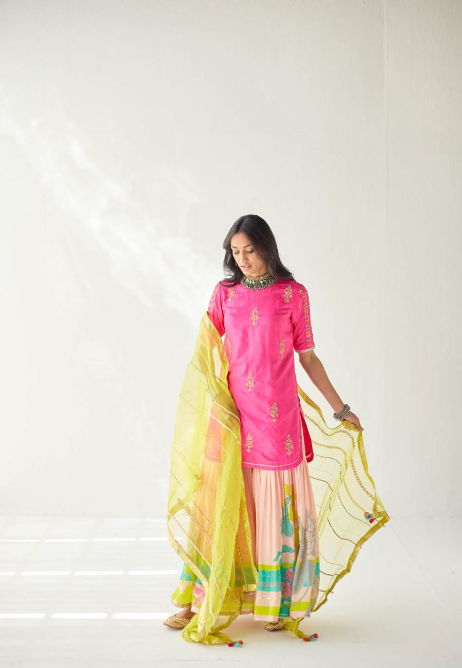 HOT PINK ORCHID GHARARA SET