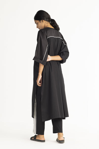 Flap Pocket Shirt Co-ord - Black Fashion THREE