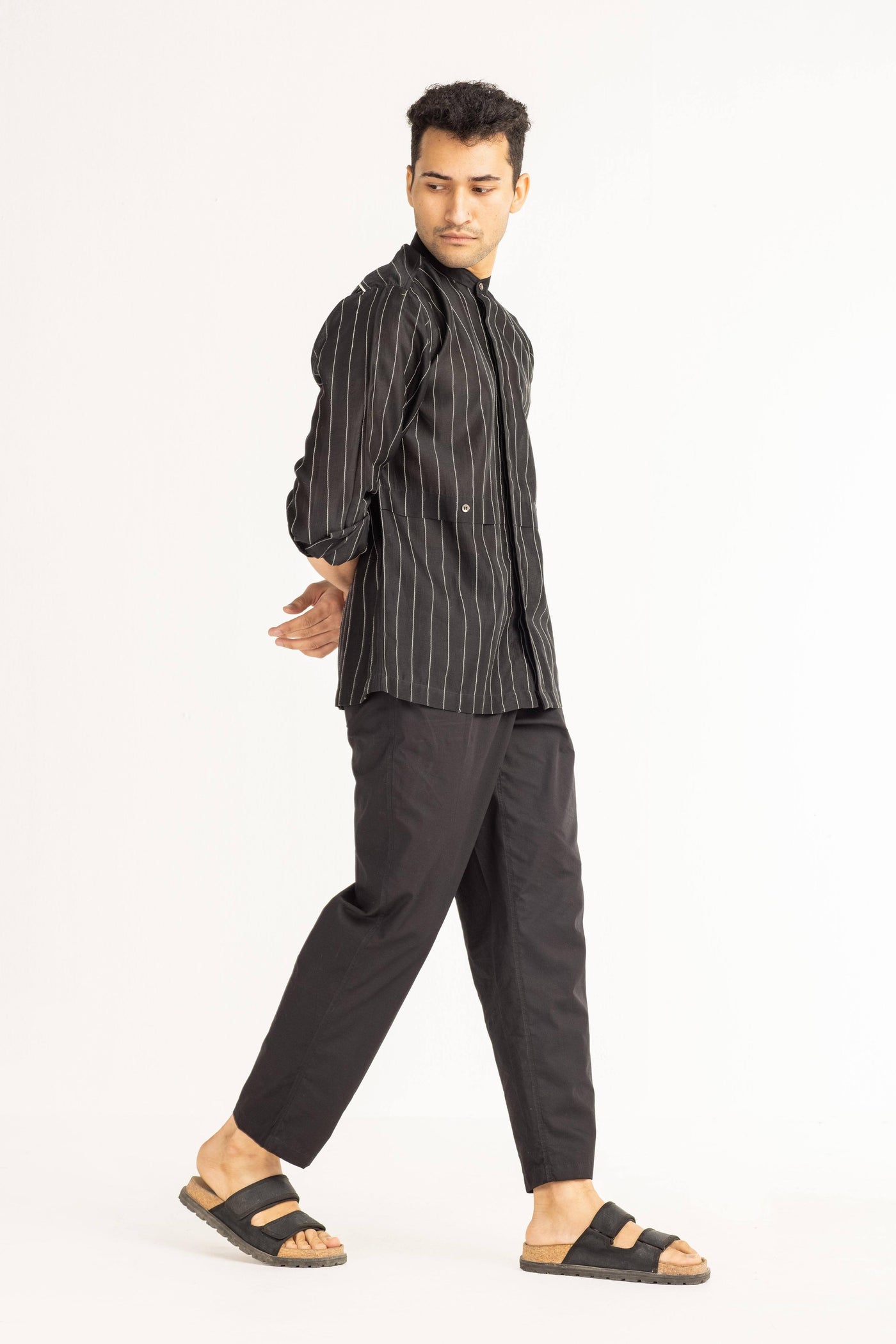 Front Pleat Pant- Black Men THREE Men 