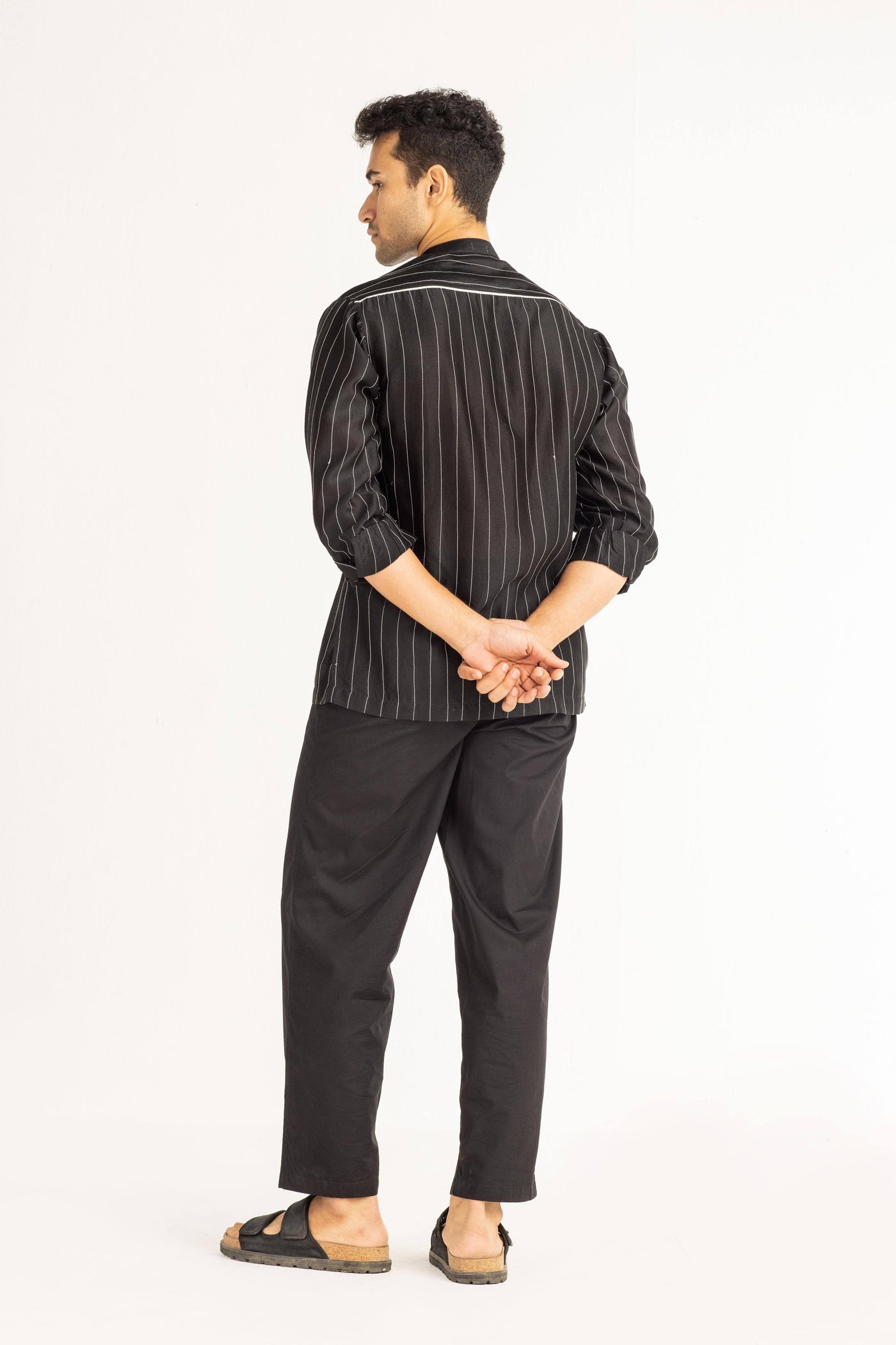 Front Pleat Pant- Black Men THREE Men 