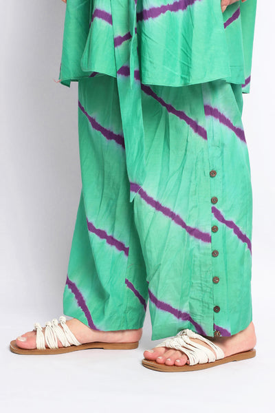 GREEN AND PURPLE LEHERIYA CO-ORD SET Fashion The Pot Plant