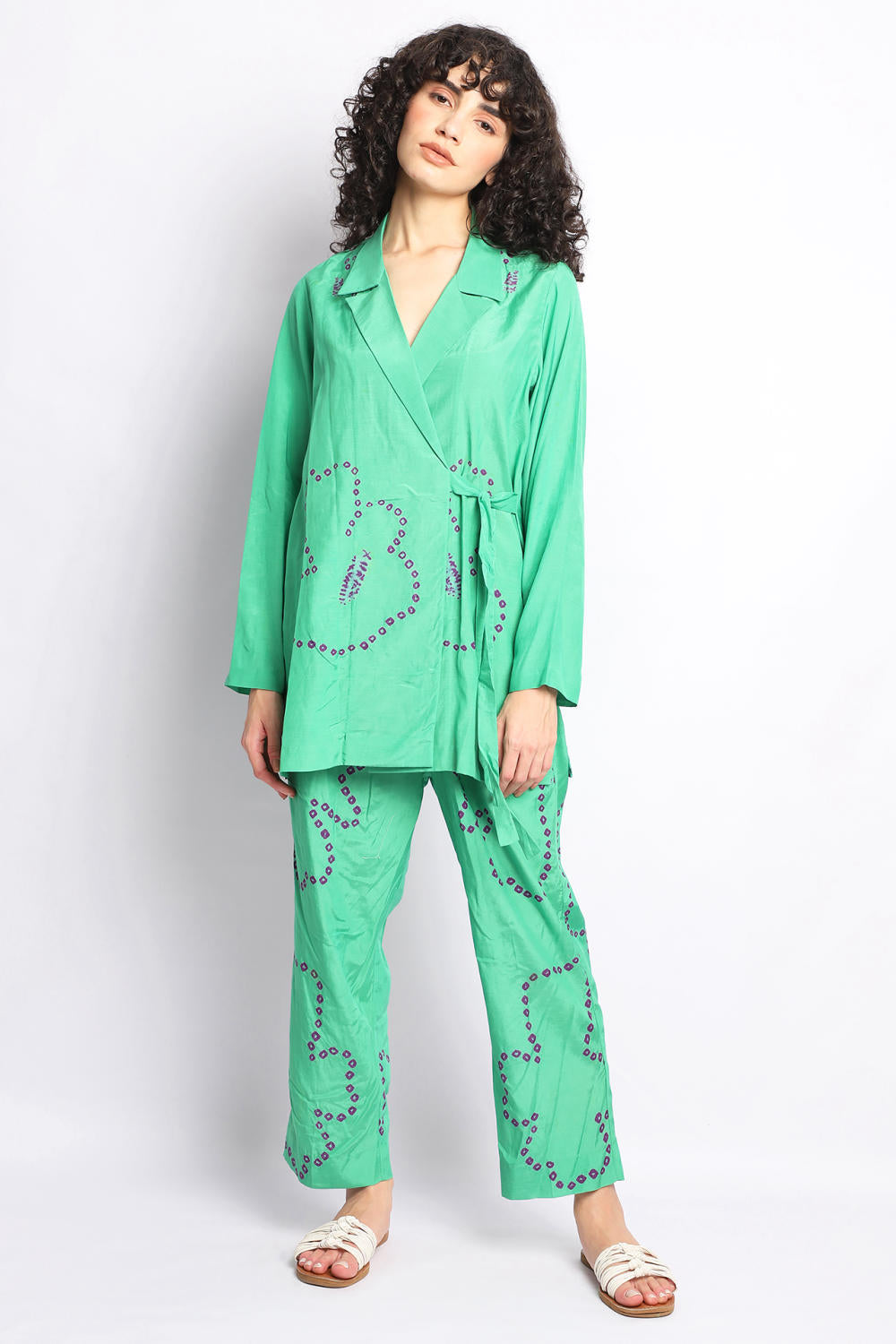 GREEN FLORAL WRAP CO-ORD SET Fashion The Pot Plant