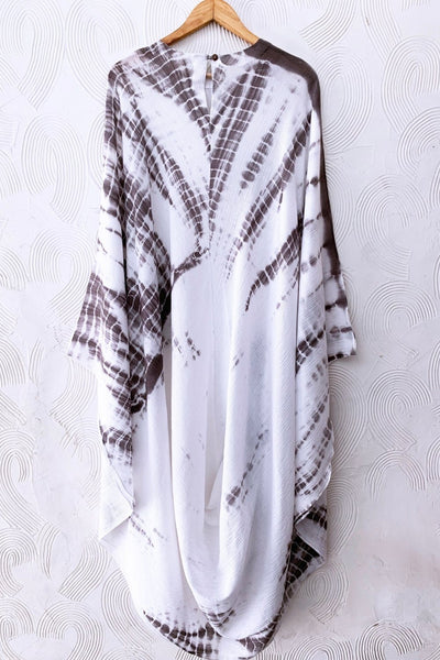 Grey Shibori Mirror Work Drape Dress Fashion The Pot Plant