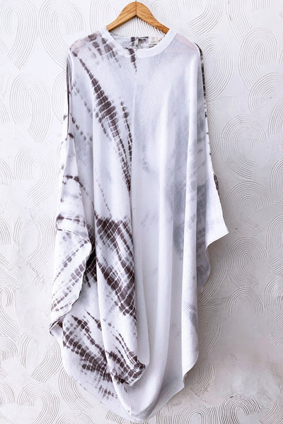 Grey Shibori Mirror Work Drape Dress Fashion The Pot Plant