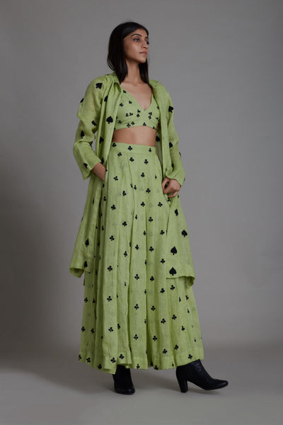 MATI CLUB COVER LEHENGA SET-GREEN Fashion Mati