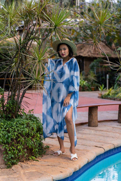 Panama Natural Dyed Indigo Kaftan Canvas & Weaves