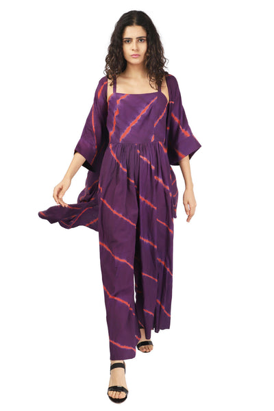 Purple And Rust Hand Done Shibori Co-ord Fashion The Pot Plant