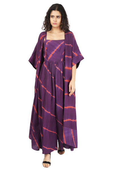 Purple And Rust Hand Done Shibori Co-ord Fashion The Pot Plant