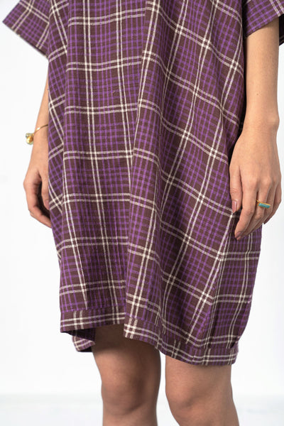 Purple Fields handwoven organic cotton dress Fashion SUI 