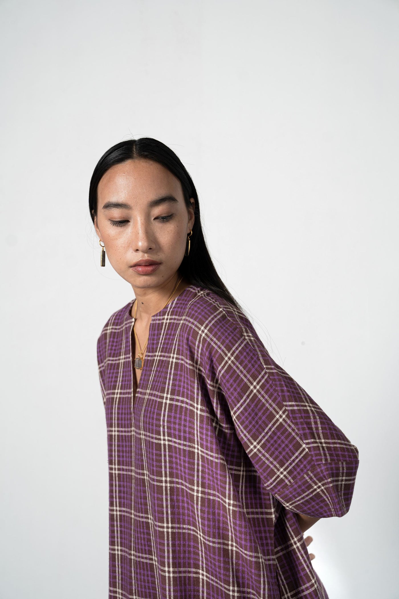 Purple Fields handwoven organic cotton dress Fashion SUI 