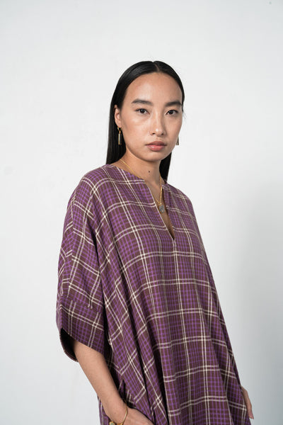 Purple Fields handwoven organic cotton dress Fashion SUI 