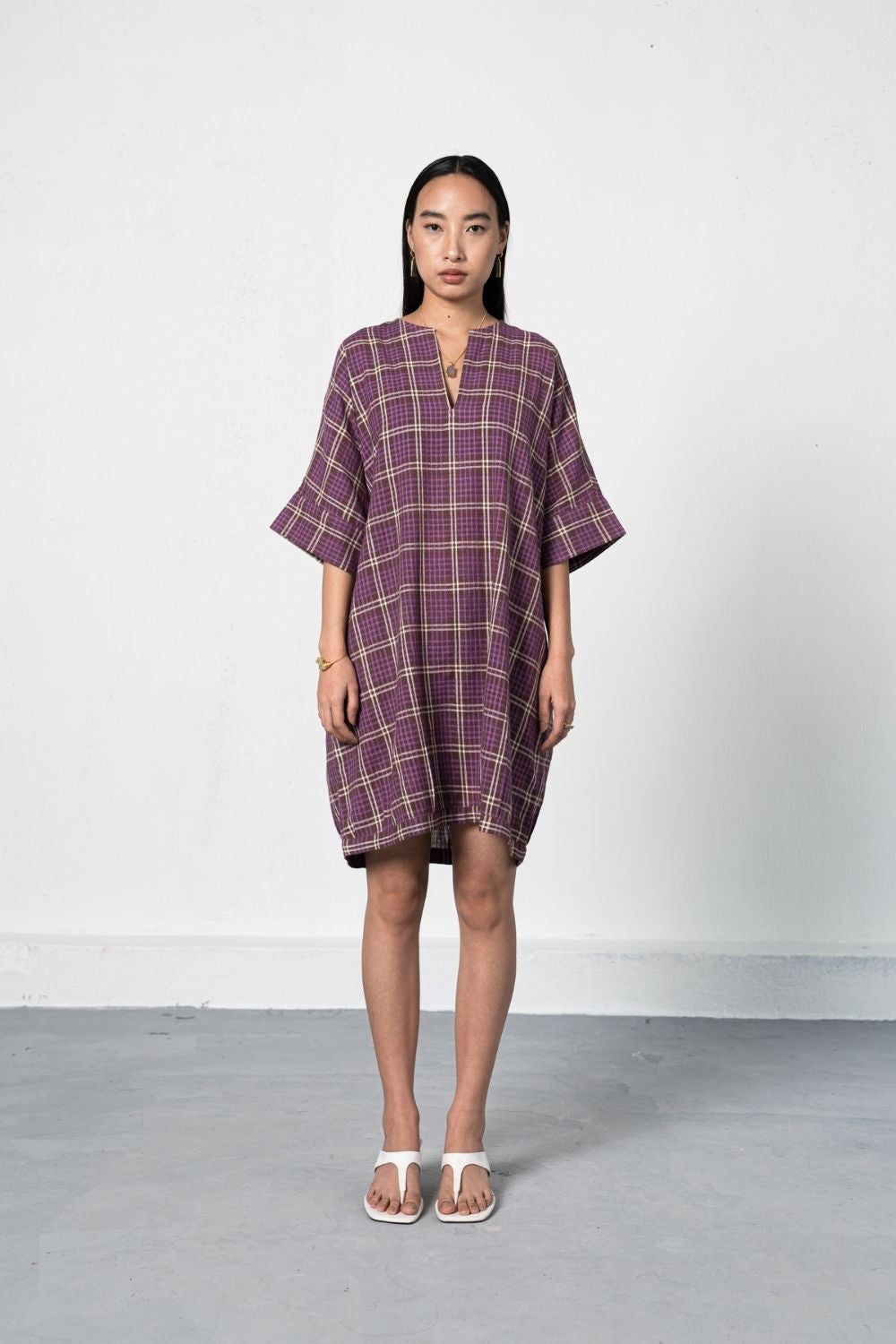 Purple Fields handwoven organic cotton dress Fashion SUI 