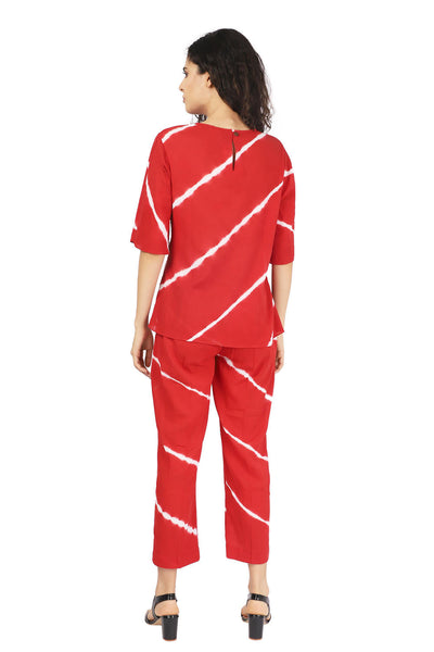 Red Hand Done Shibori Co-ord Fashion The Pot Plant