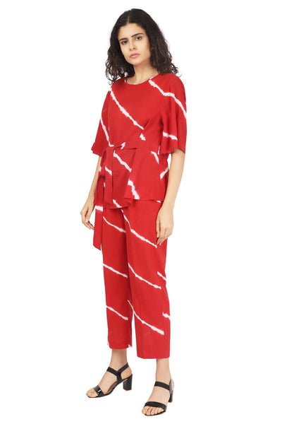 Red Hand Done Shibori Co-ord Fashion The Pot Plant