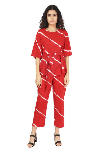 Red Hand Done Shibori Co-ord Fashion The Pot Plant