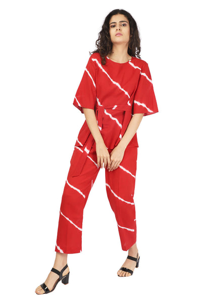 Red Hand Done Shibori Co-ord Fashion The Pot Plant