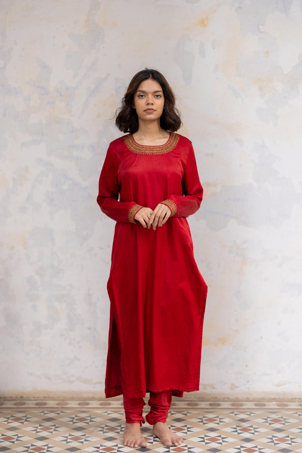 Red Zeenat Kurta Set Fashion Nirjara