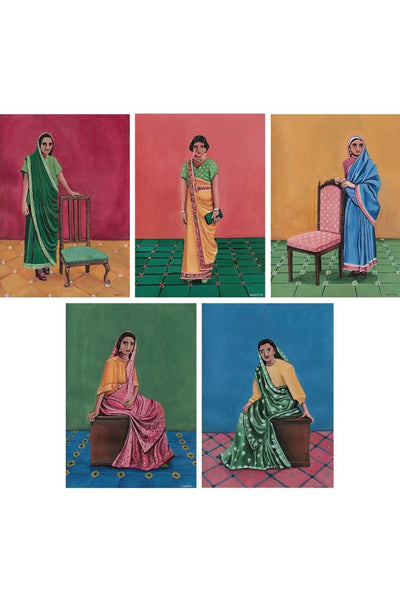 Sage Set of 5 Art Namrata Kumar 