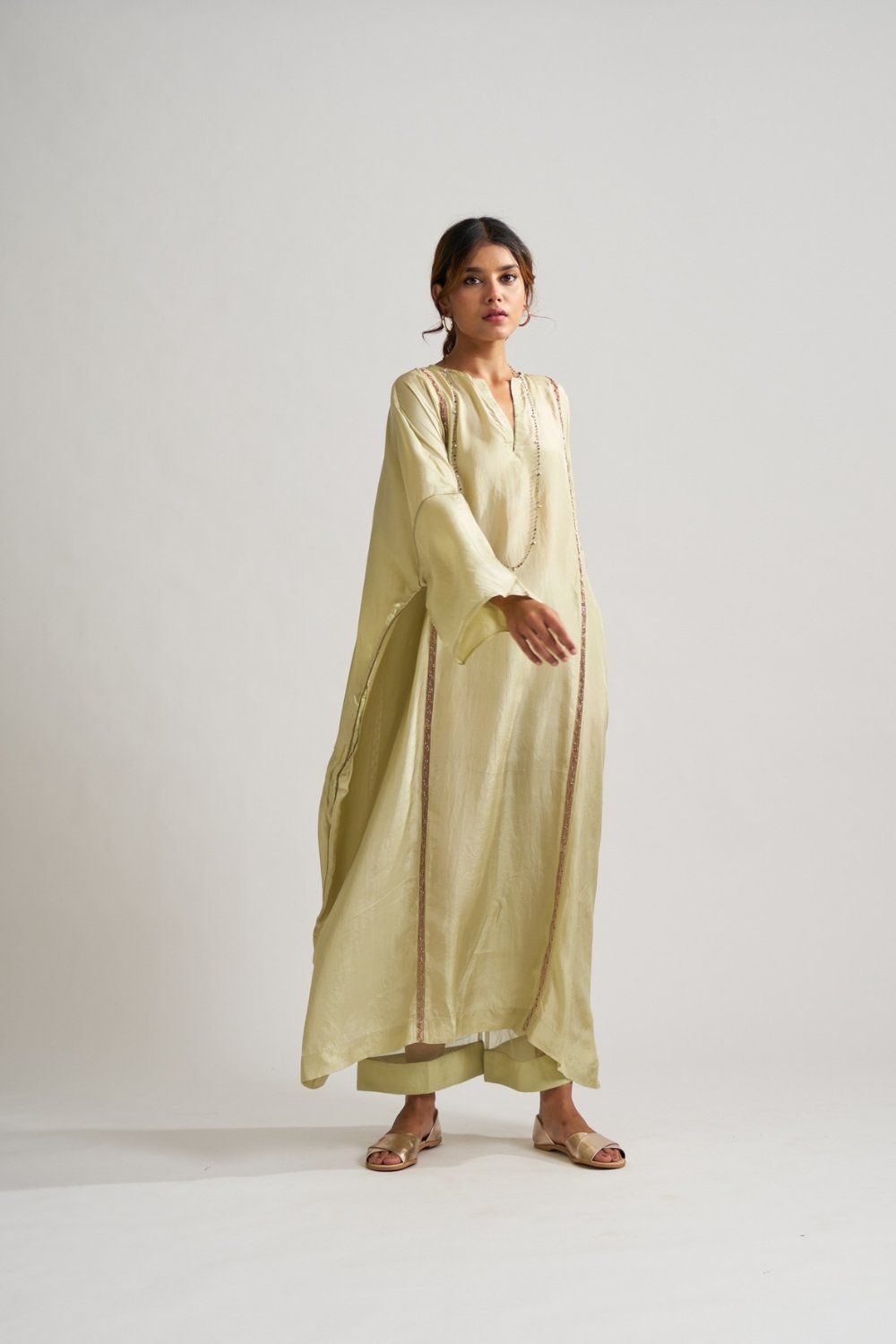 Svana Mint Kaftan Set – Canvas And Weaves